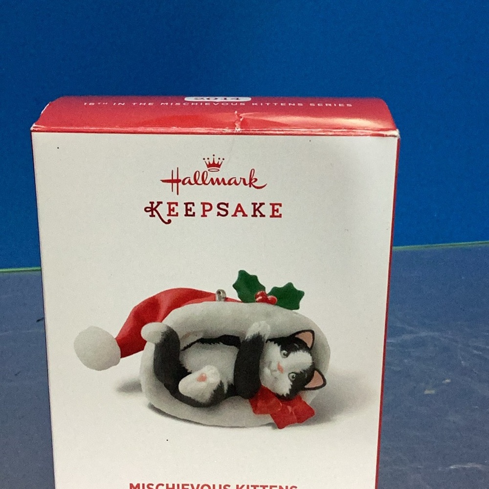 Hallmark Mischievous Kitten Ornament with Santa Hat - Picture 3 of 6